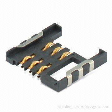 6-pin SD Card Socket, Short Body with LCP Insulator 3A Rated
